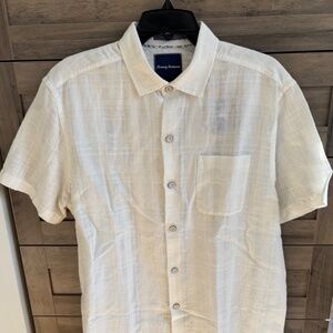Tommy Bahama Short Sleeve Button Up Shirt Mens - Medium - White
